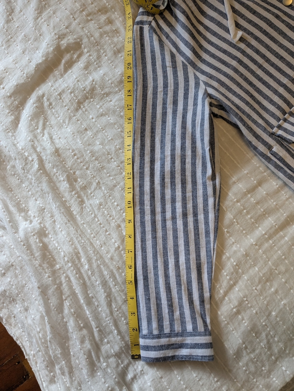 Tribal Jeans brand Striped Hooded Button Jacket in Blue & White, size P/S - Picture 8 of 9